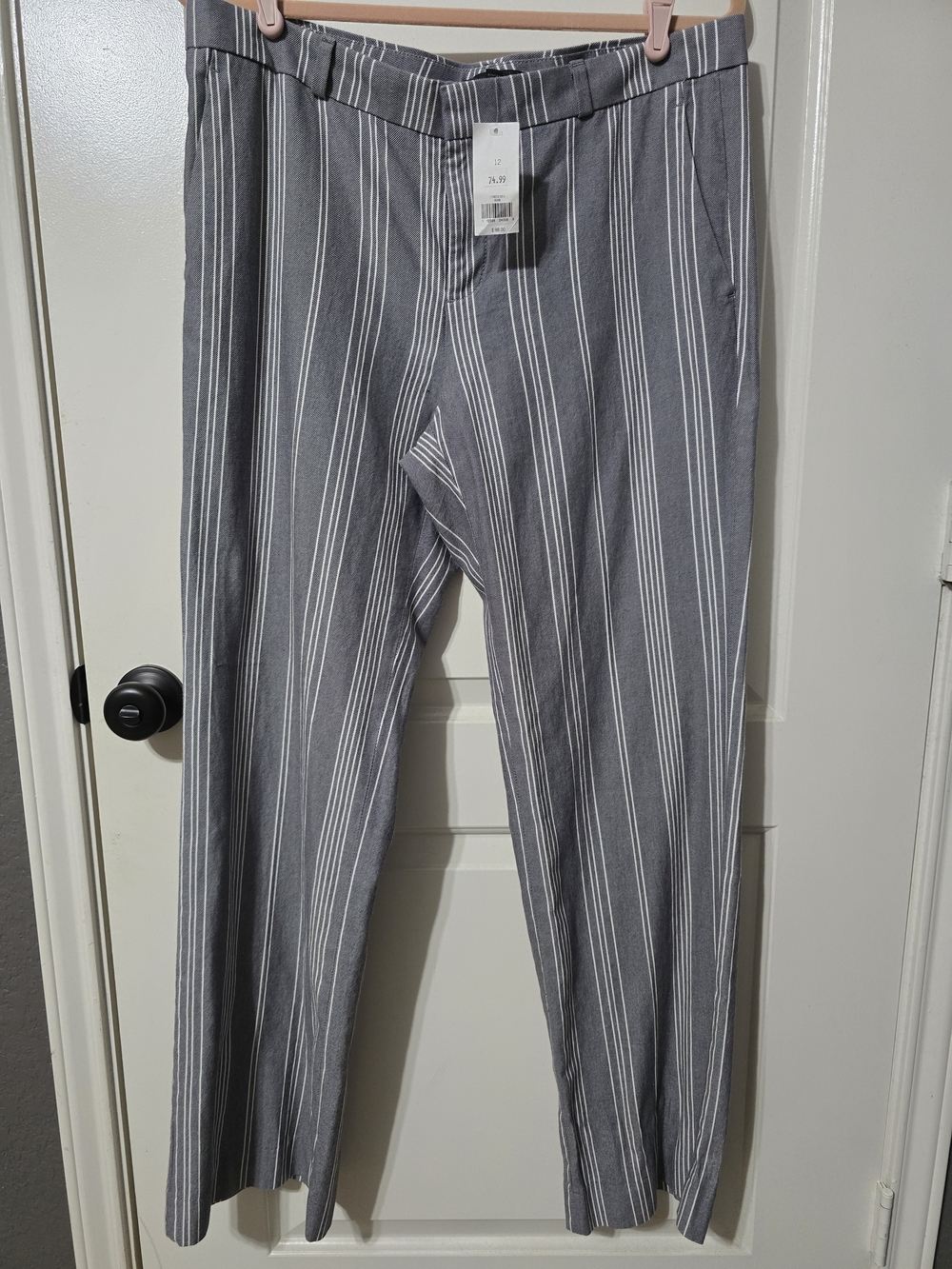 Banana Republic Gray Pinstripe Straight-Leg Pants